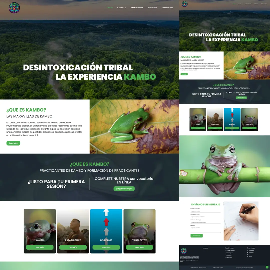 Diseño web para servicios de terapias Kambó en Quintana Roo - Rafa Kamb