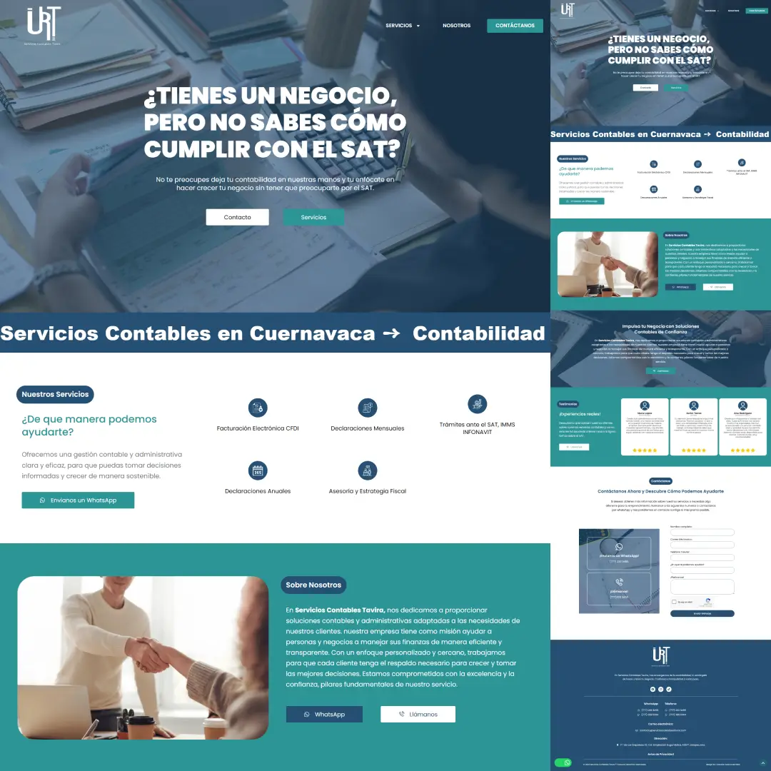 Diseño web para firma de contadores y servicios administrativos en Cuernavaca - Servicios Contables Tavira