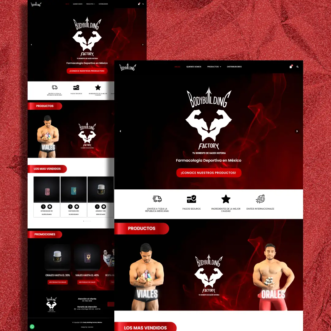 Desarrollo de tienda online especializada en suplementos y rendimiento físico - Bodybuildingfactory
